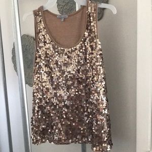 gold sequin tank top